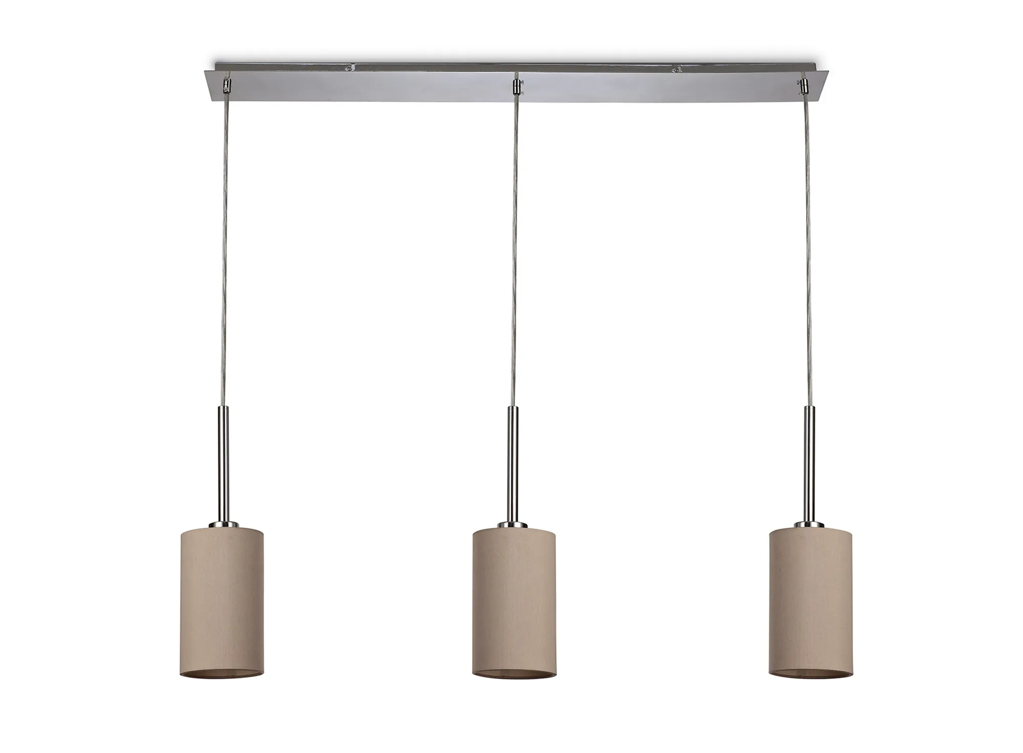 Baymont 12cm Shade 3 Light Pendant Polished Chrome; Nude Beige/Moonlight DK0765  Deco Baymont CH NU